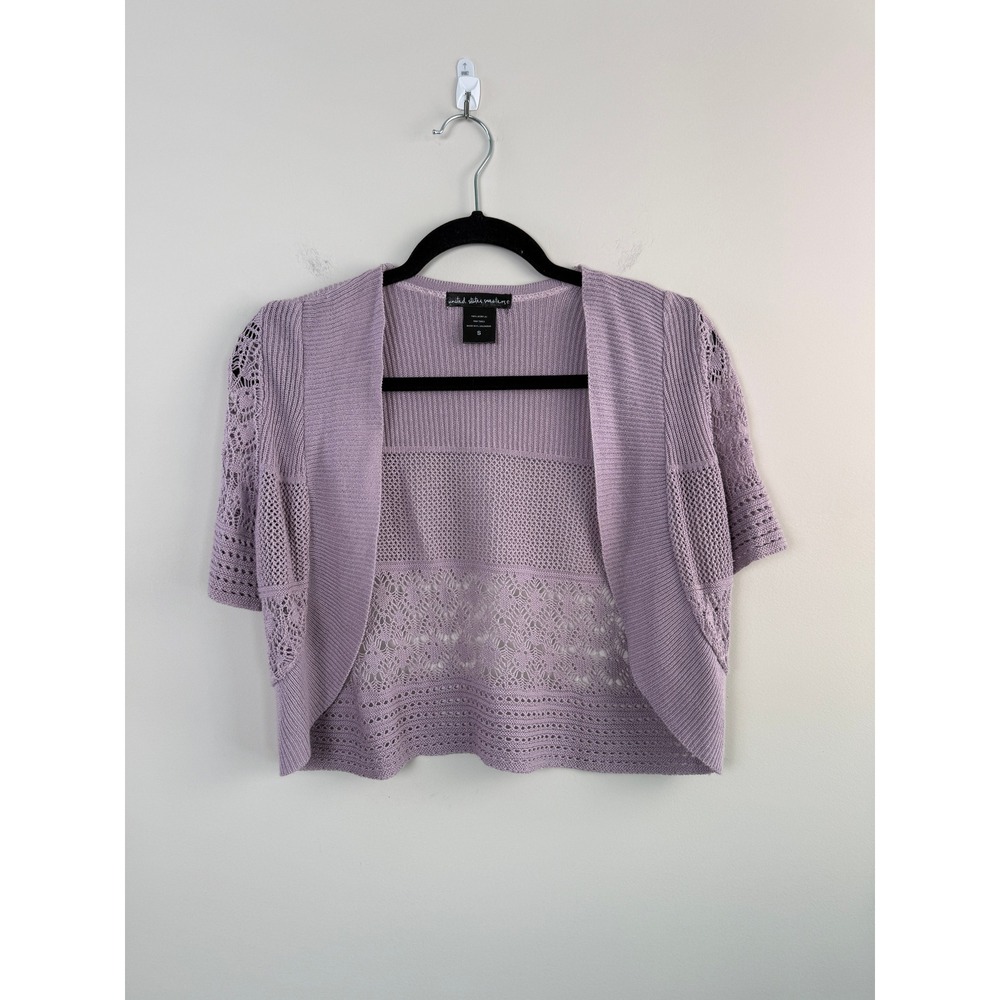 United States Sweaters Bolero Shrug Women Small Lavender Purple Crochet Knit